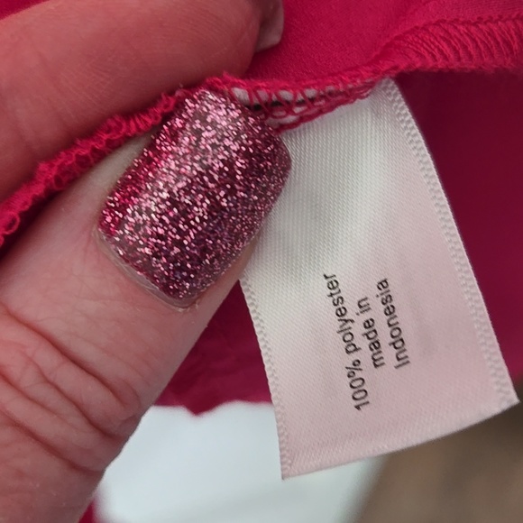 LANE BRYANT PLUS SIZE 28 BERRY PINK RUFFLE SLEEVE AND HEM BLOUSE 😍 - Picture 4 of 7